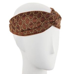 Women's Gucci GG Supreme Metallic Headband